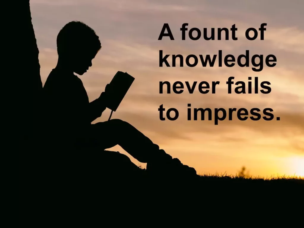 Quote: A fount of knowledge never fails to impress