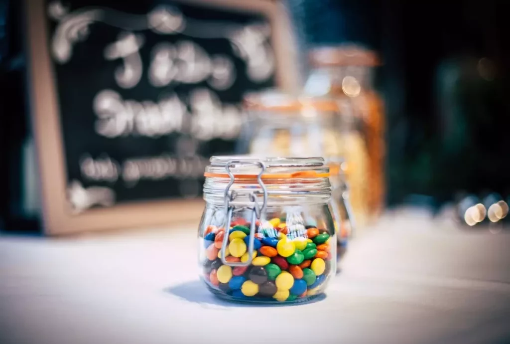 jar of colourful candies