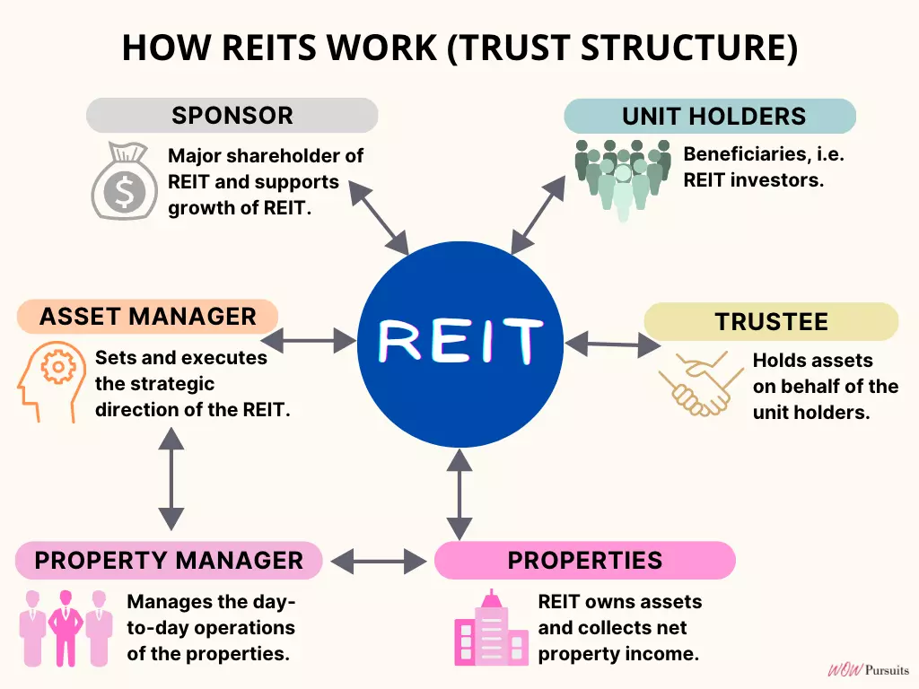 Infographic of the trust structure of a REIT
