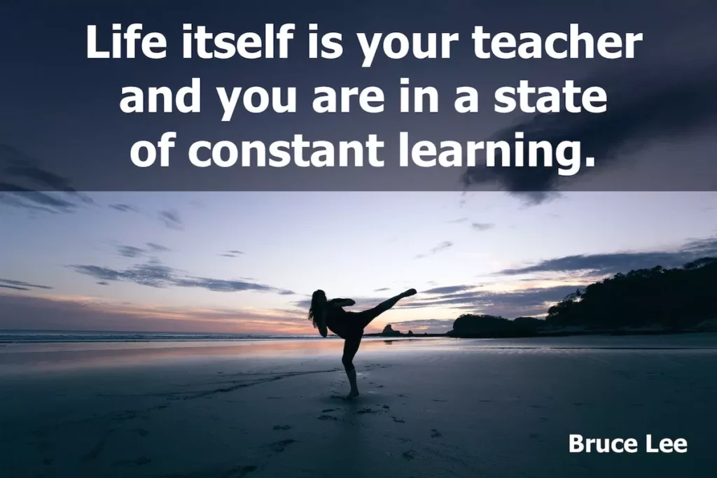 Bruce Lee quote: Life itself is your teacher and you are in a state of constant learning.