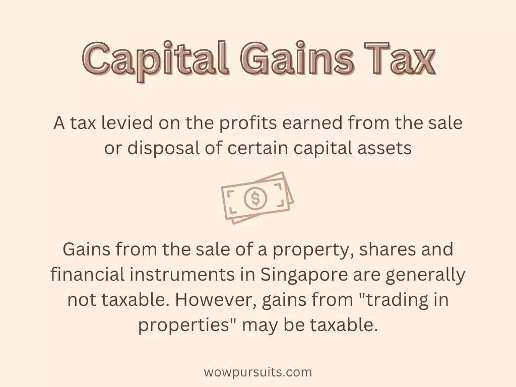 Capital gains tax explanation - tax levied on profits from sale or disposal of assets