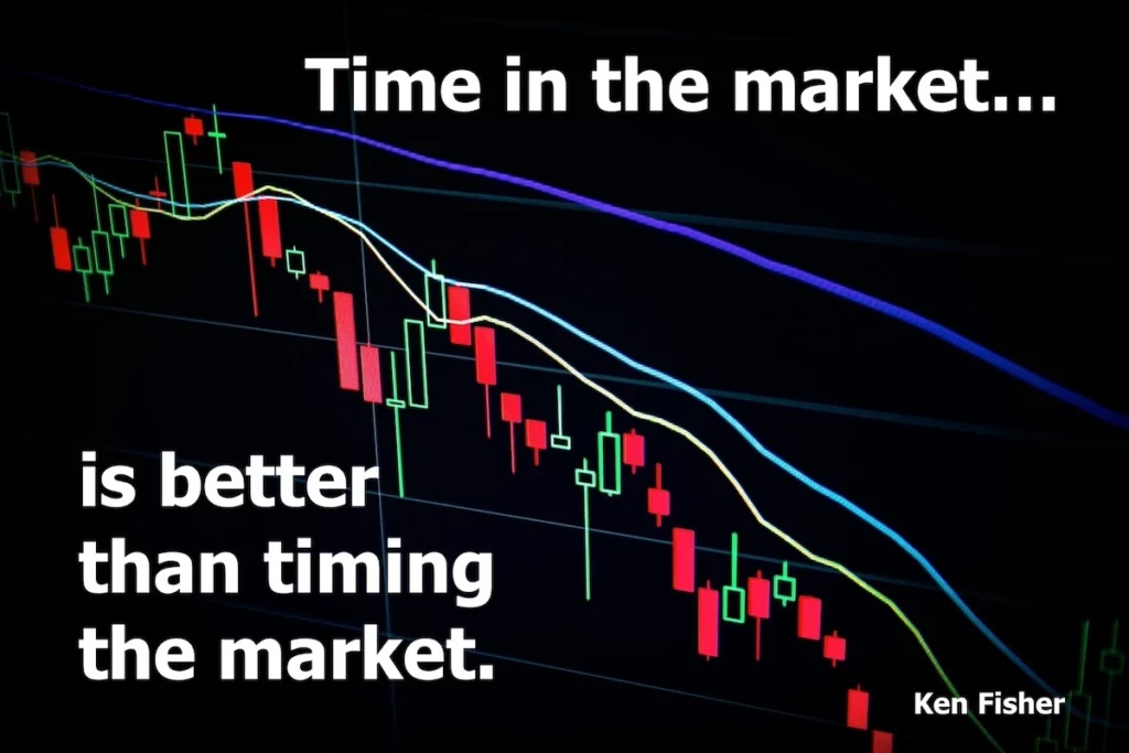 Ken Fisher quote: Time in the market is better than timing the market.